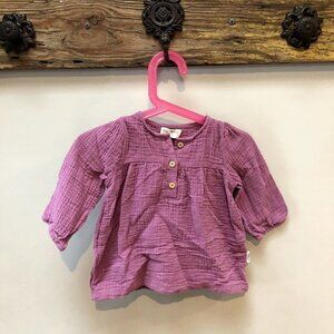 Rabbit & Bear Purple Organic Cotton Top-‎ Size 12 Months